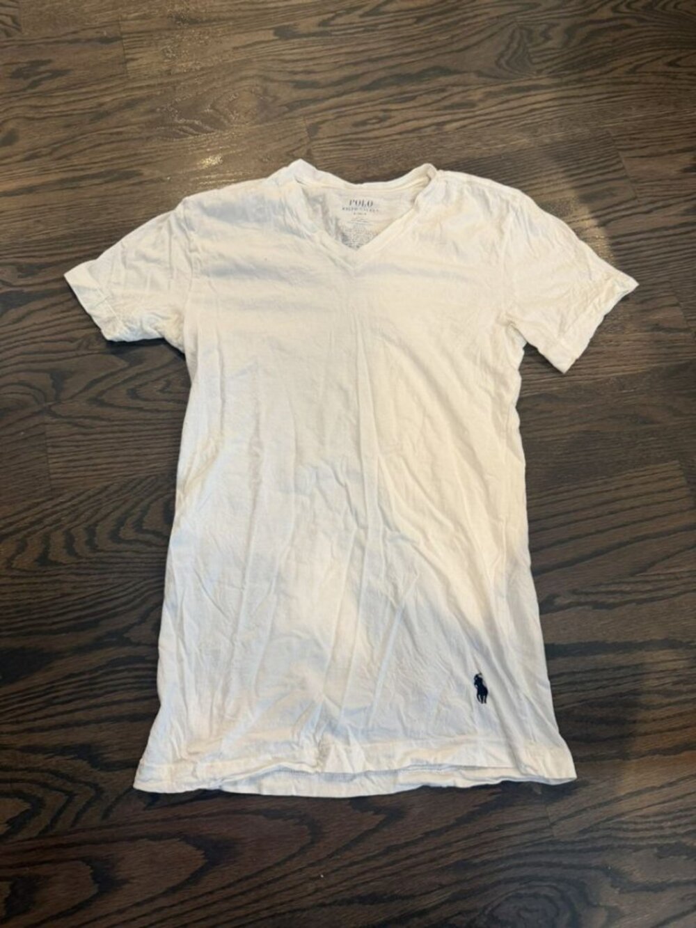 Polo Ralph Lauren White V-Neck T-Shirt Size S